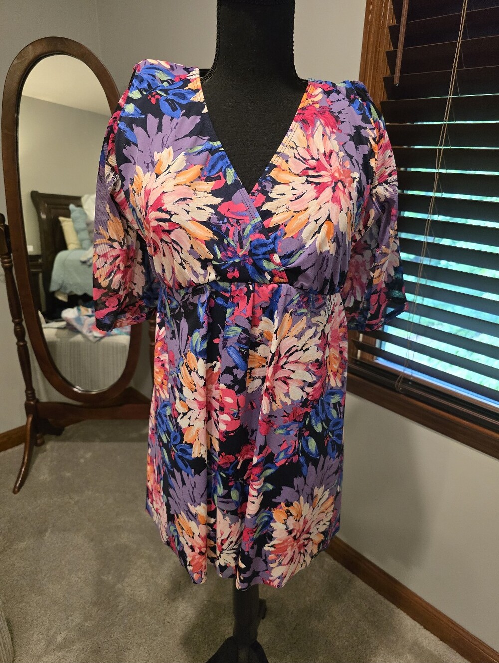 Coco Reef Floral One-Piece Swimdress in Navy, Purple, Pink, Peach